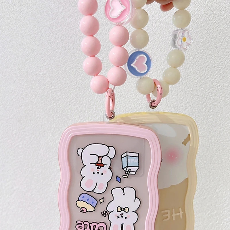 Pequeño Oso de color caramelo fresco, pulsera de cuentas hecha a mano, cadena de teléfono, cordón de funda de teléfono móvil femenino lindo de dibujos animados