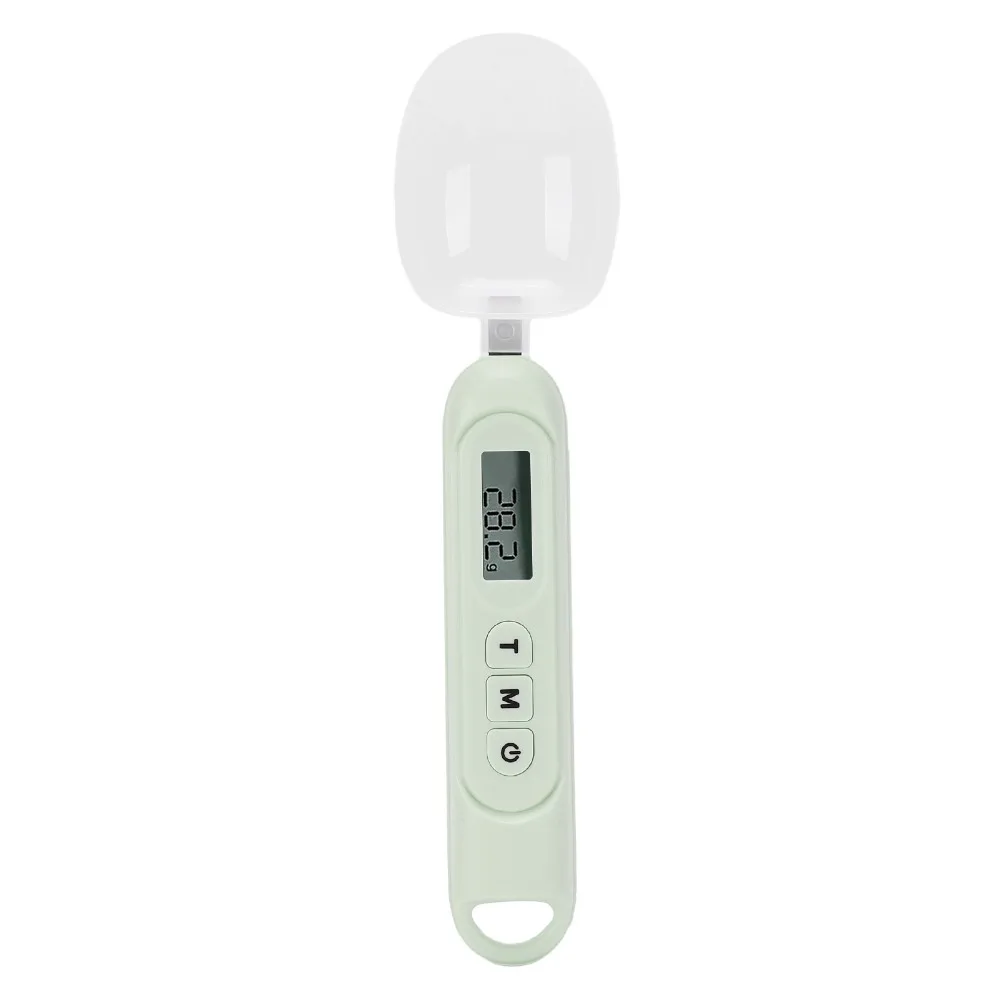 ABS Digital Measuring Spoon Beige Light Green 7-Units Switchable Electronic Food Scale High-Precision Ergonomic Design