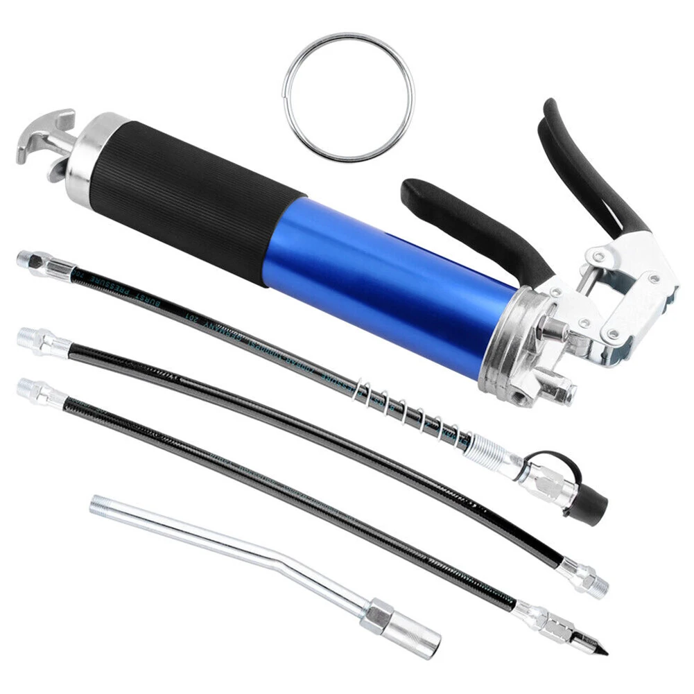 Manual Grip Grease Gun Aluminum Alloy Mini Grease Gun  1000PSI/6000-7000PSI Handheld Grease Filling with Flexible Hose Wholesale