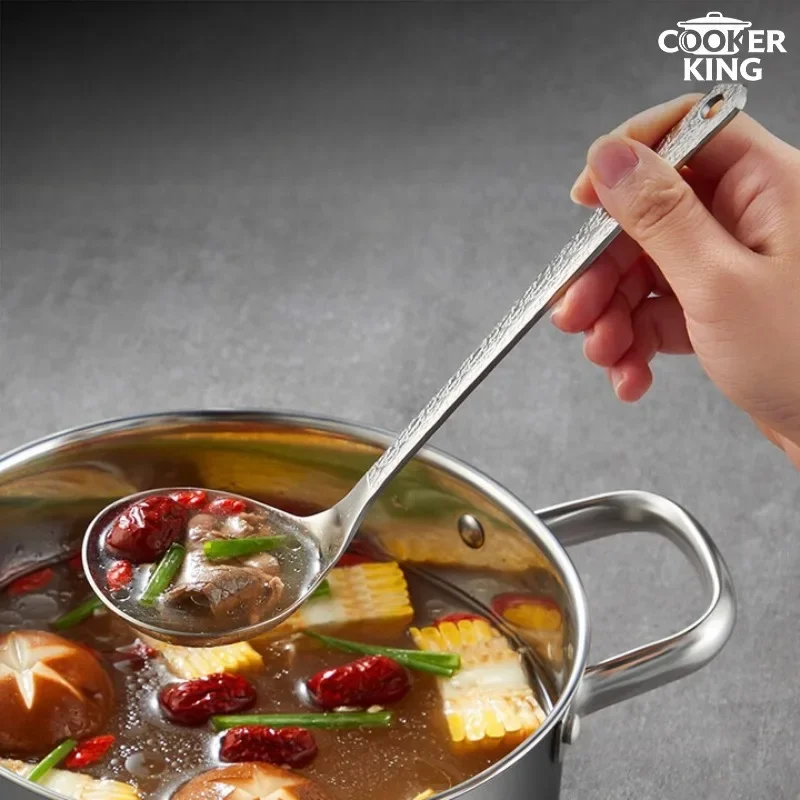 

COOKER KING 304 Stainless Steel Soup Ladle and Strainer Set Hot Pot Ladle Filter Spoon Household Soup Ladle Kitchen Spoon Set
