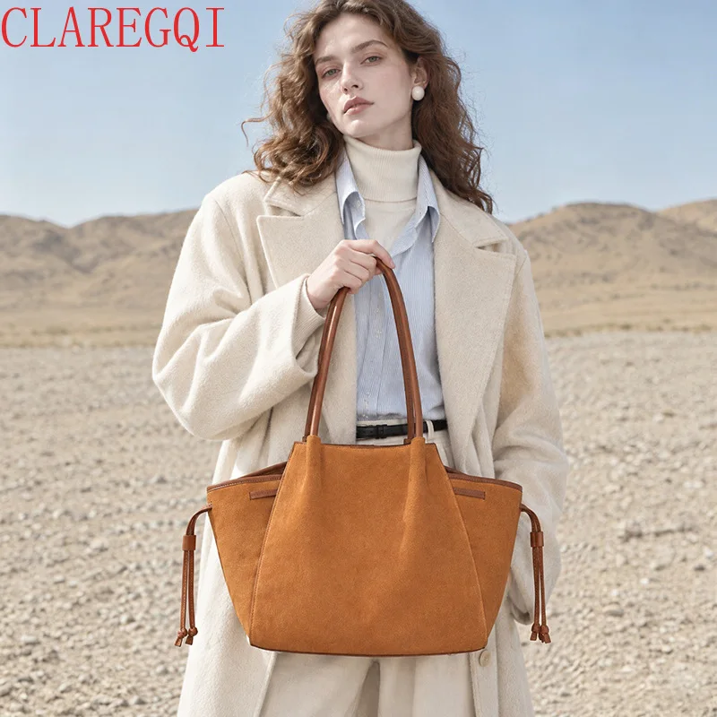 New Model Cattle Hide Monocolour Womens Bags Large Capacity All Match Purse Shoulder Bag Fashion Daily Commuting Underarm Bag