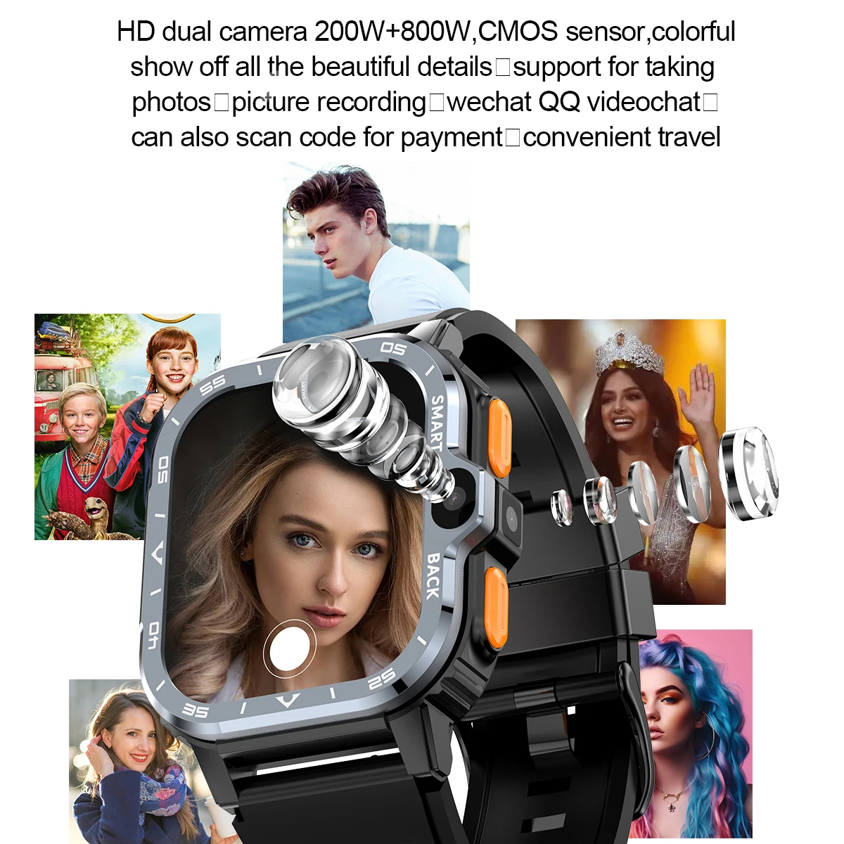 SENBONO PGD 4G Sport Smart Watch GPS Men Android 2+16G or 4+64G camera SIM card Wifi Wireless Call play music GPS Smartwatch