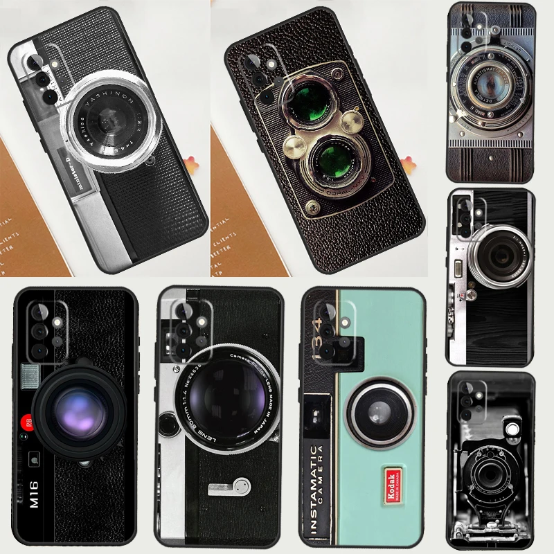 Vintage Camera Case For Samsung Galaxy A15 A55 A35 A53 A33 A13 A36 A56 A26 A16 A22 A32 A52 A54 A34 A05 A06