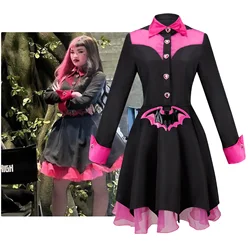 Movie Monster Draculaura Cosplay Costume Uniform Clawdeen Wolff Shirt Dress Women Girl Halloween Carnival Roleplay Clothes