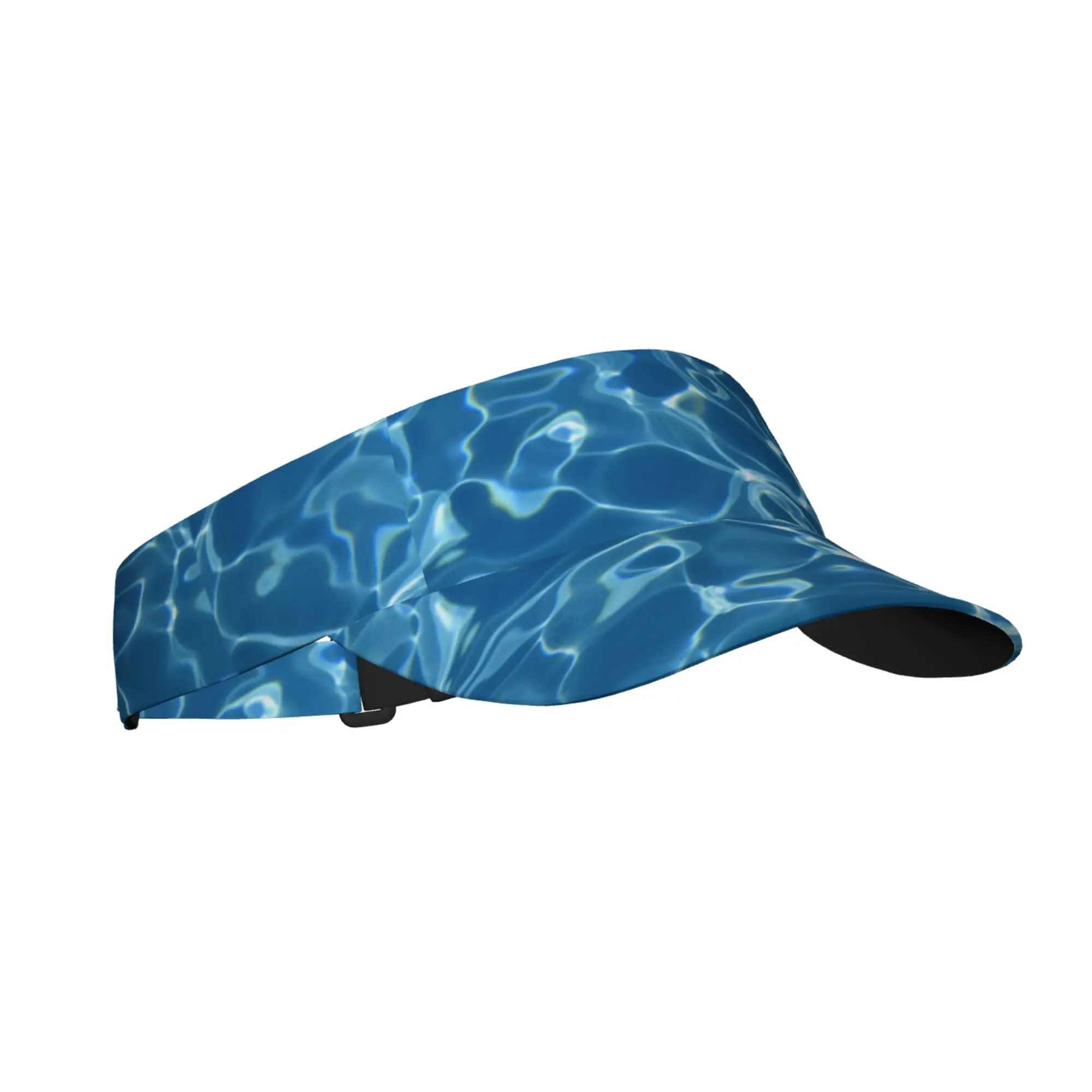 Water Wave Ripple Blue Summer Sun Visor Hats Empty Top Sport Adjustable Sunscreen Beach Cap Baseball Cap for Women Men