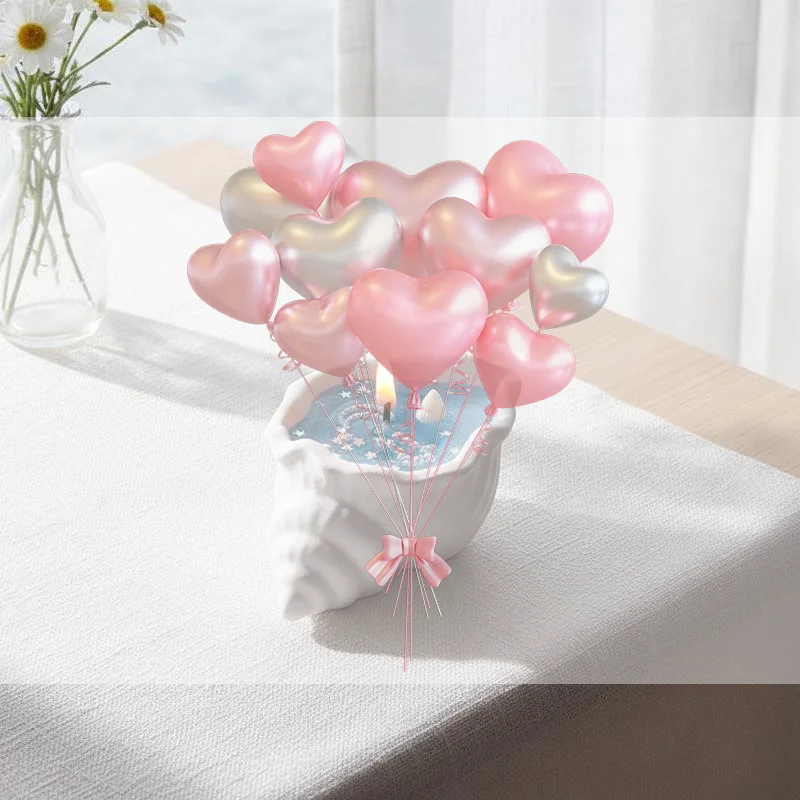 Conch Shaped Scented Candle Long Lasting Fragrance Handmade Smokeless Soy Wax for Bookshelf Desktop Ornament