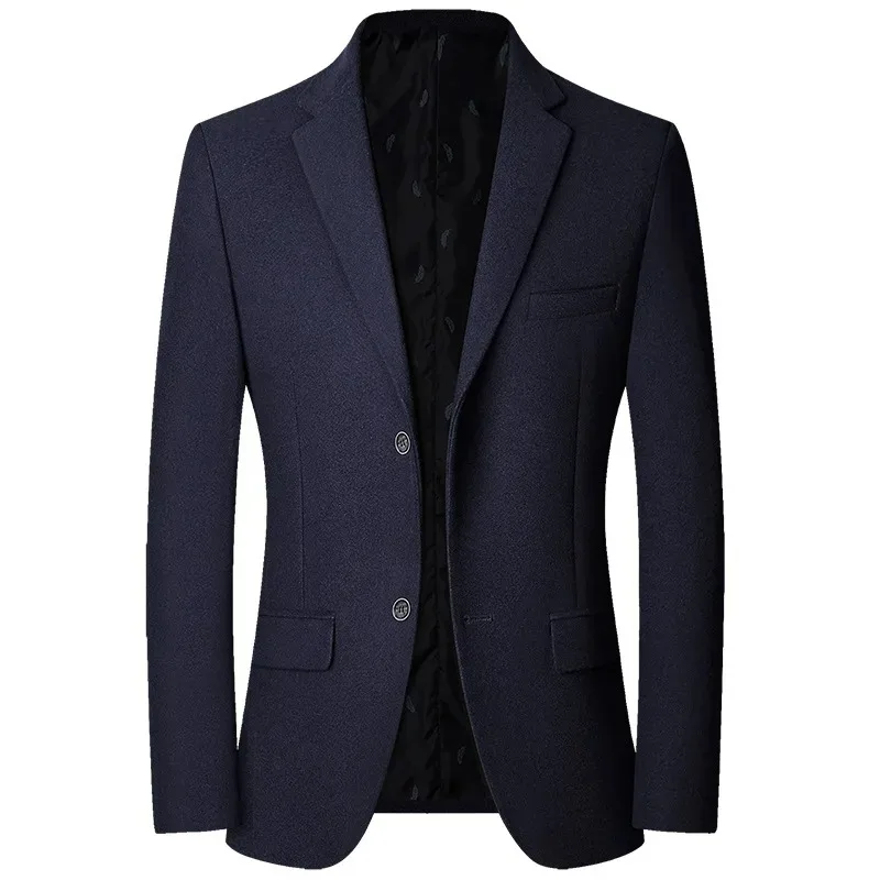 

Man Blazer Spring Vintage Non-ironing Solid Color Slim Men Suit Coat Simple Single-breasted Breathable Versatile Male Outerwear