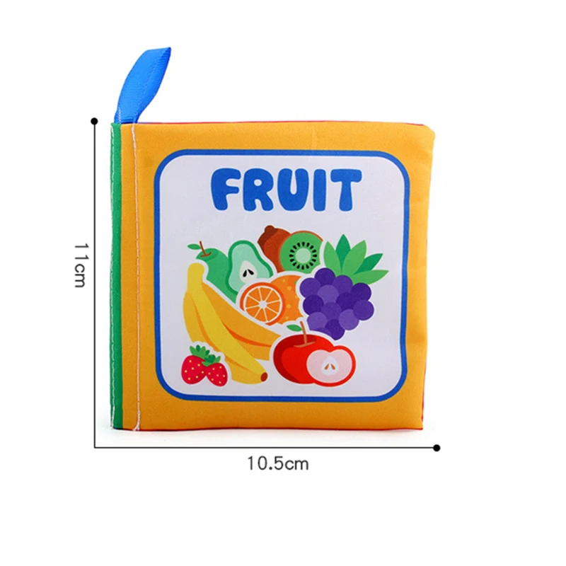 Baby Cloth Book 0-12M Animals Cognize Puzzle Educational Rustle Sound Fabric Books Infant Kids Early Learning Book Toddler Toys