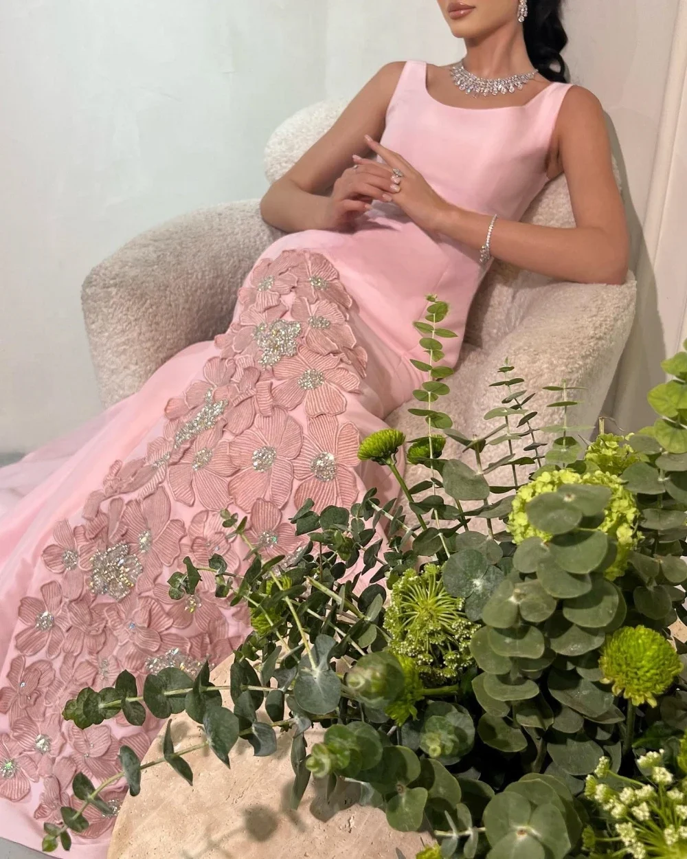 여성 스파클 절묘한 저지 구슬 꽃 웨딩 파티 a 라인 스파게티 스트랩 가운 롱 드레스 맞춤형