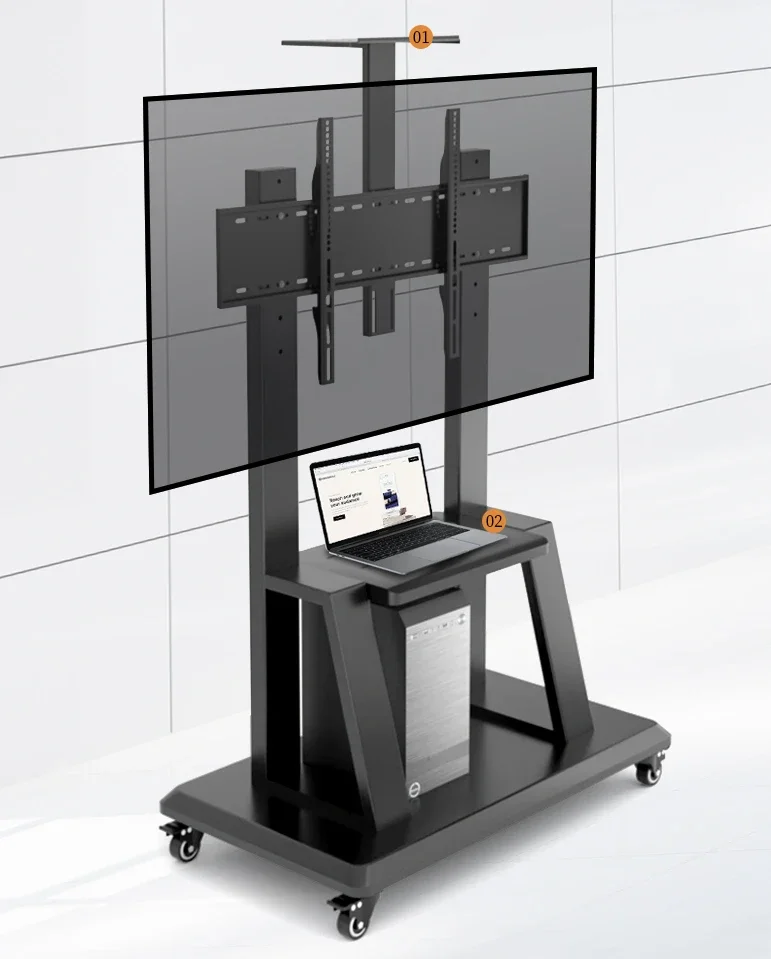 Mobile TV stand for 55/65/75/86/98 inch conference education integrated machine floor mounted wheeled cart