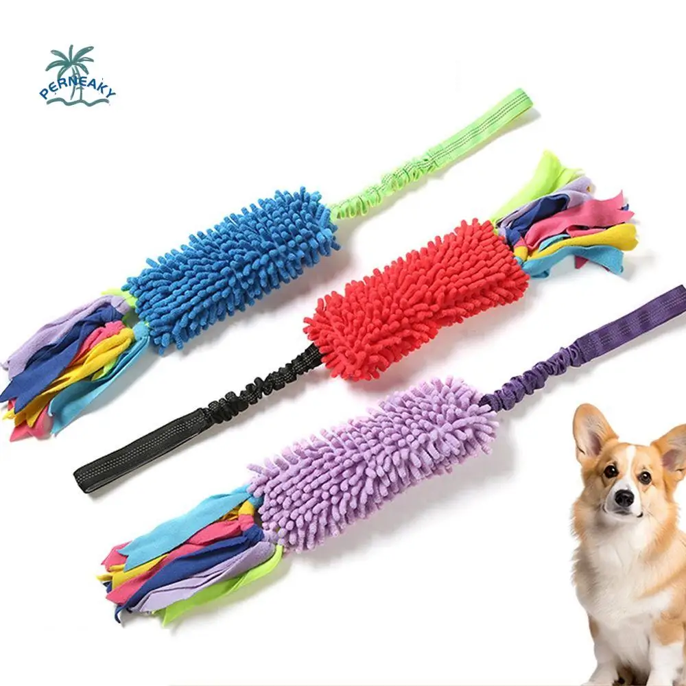 

Colorful Pet Chew Toy Squeaky Plush Dog Interactive Toy Funny with Sound Teething Resistant Rope Toy Cleaning Teeth