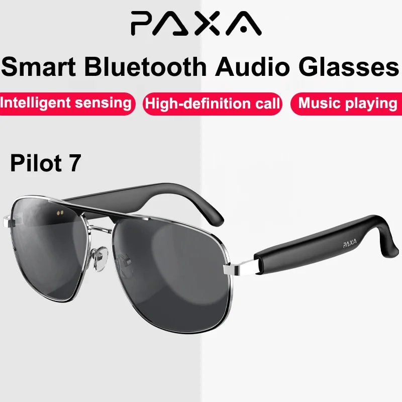 PAXA Pilot 7-Lunettes Bluetooth intelligentes, Casque, Sports de plein air, Cyclisme, Lunettes audio, Écouteurs high-tech multifonctions, Nouveau