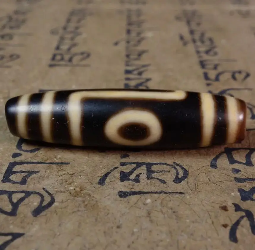 Ancient Tibetan DZI Beads Old Agate 1 Eye Mountain Totem Amulet Pendant GZI#3541