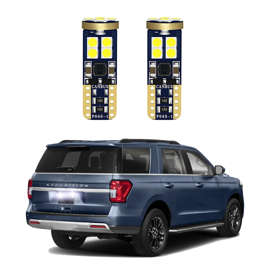 2Pcs Canbus LED License Plate Light Bulbs For Ford Expedition 2000-2024 Led Number Plate Bulb White