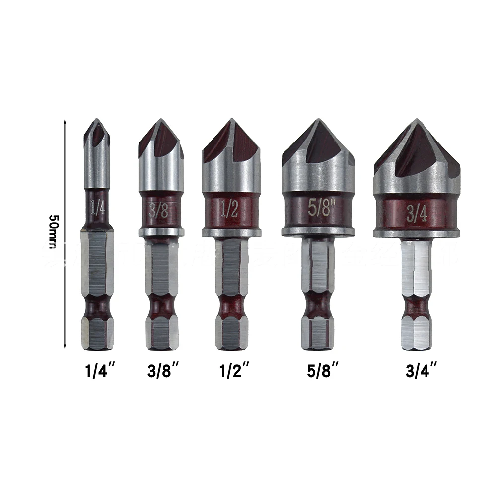 Imagem -04 - Cobalto Rebaixador Broca Grupo Chanfro Ferramentas Elétricas Flauta Hex Shank Metal 82 ° Hexagonal Shank Ângulo Chanfro Pcs M35