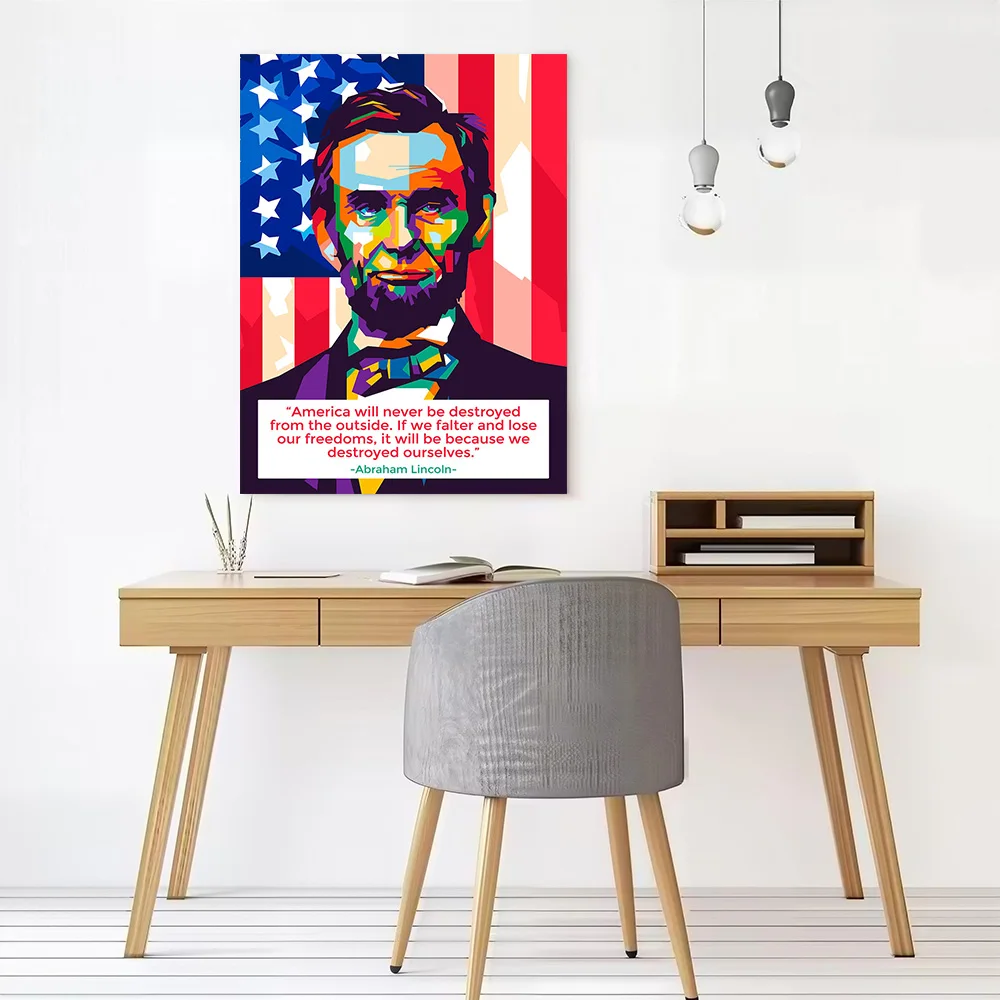 Abraham Lincoln Printed Canvas Poster Personalized High Quality Wall Art Paintings for Painting Decorative Picture Decor Room