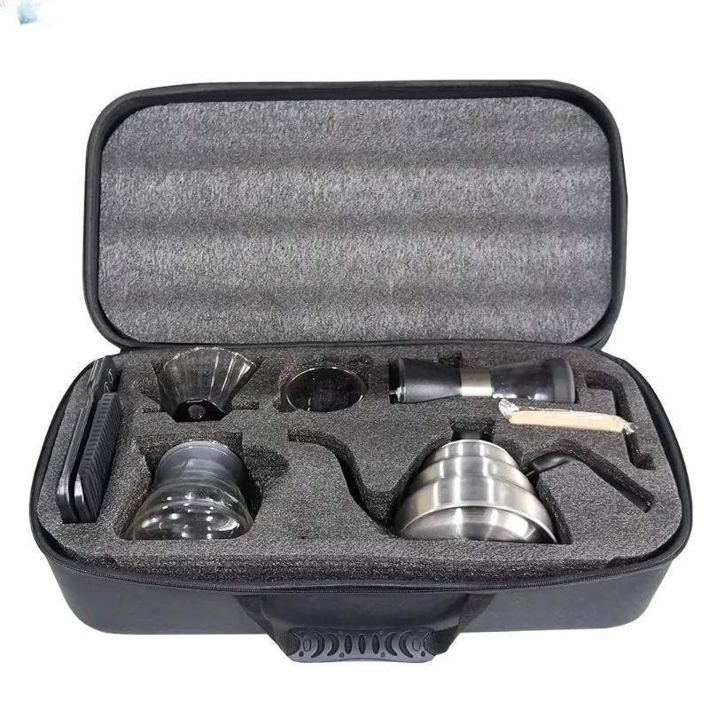 1 Coffee Accessories Set Bar Pour Over Kettle 1.0 L Manual Coffee Grinder Server Dripper Filter