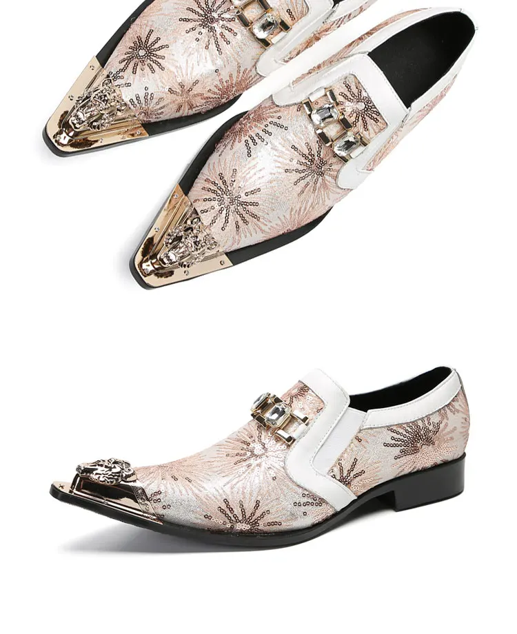 Handgefertigte Herren-Oxfords aus echtem Leder, luxuriöser italienischer Stil, formelle Business-Schuhe, flache Anzugschuhe für Hochzeiten, Bankette und Abendveranstaltungen. – Detail 7