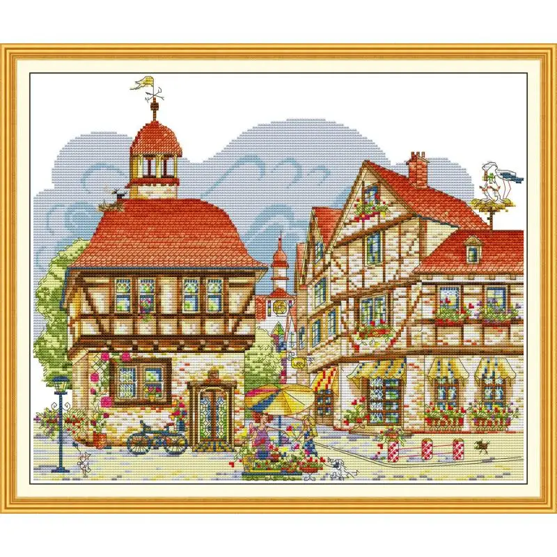 

Maydear Cross Stitch Kit, 11CT/14CT/16CT/9CT Aida Fabric,DMC Threads Sewing Pattern Embroidery Set-Street view 9