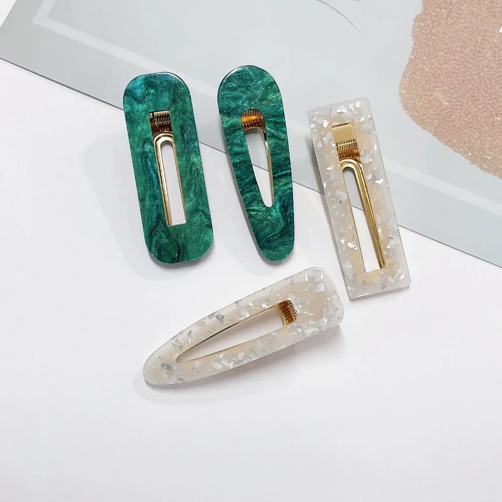 مجموعة مشابك شعر رخامية من الراتنج الأكريليك مكونة من 12 قطعة، مشابك شعر لؤلؤية مزخرفة، دبابيس شعر مزخرفة جميلة، أغطية رأس