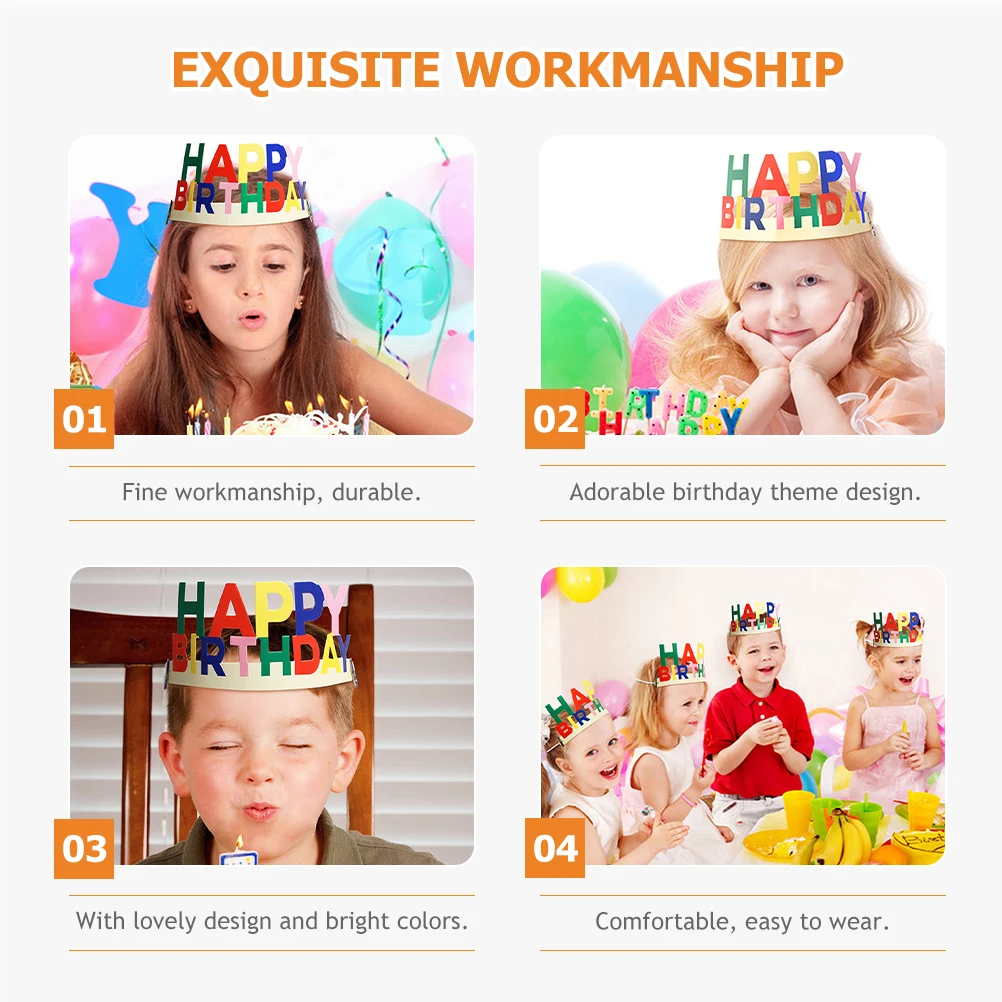 

Birthday Hat Kids Party Favors Headwear Prop Hats Decorative Birthday Hairb Lightweight Comfortable Easy Hairstyles Gifts Family