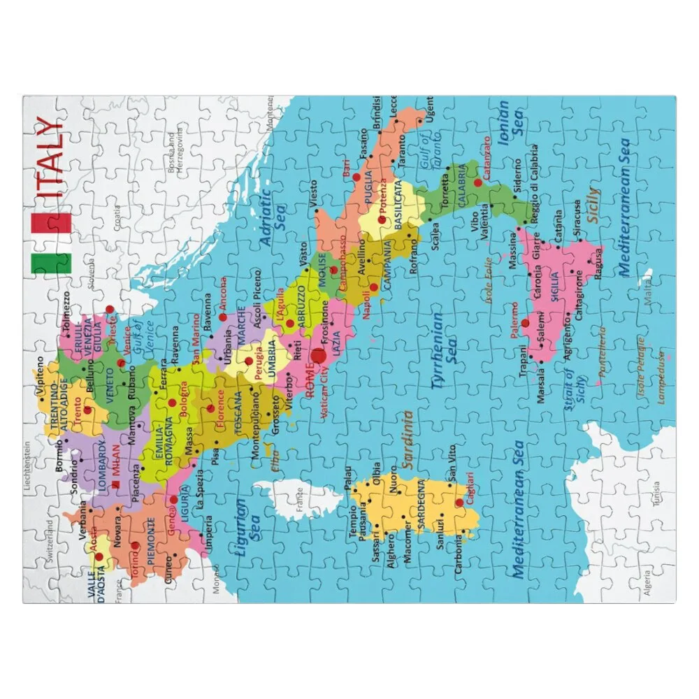 

Italy map with regions and main cities Jigsaw Puzzle Personalized Child Gift Wooden Jigsaw Puzzles For Adults