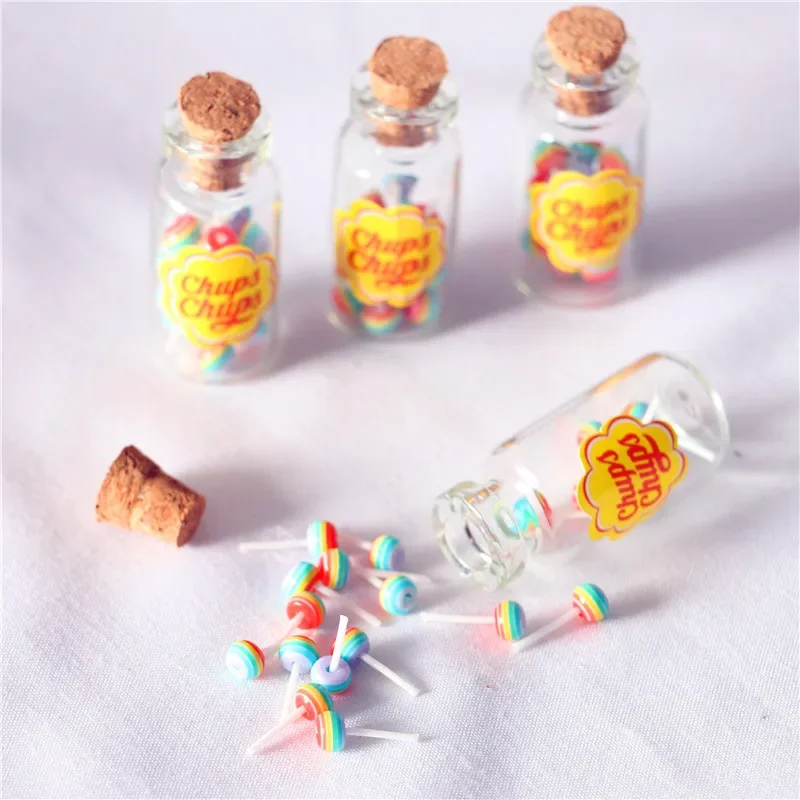 Dollhouse Mini Canned Lollipops Sugar Snack Kitchen Food Pretend Play Miniature Items Photography Props Dolls House Accessories