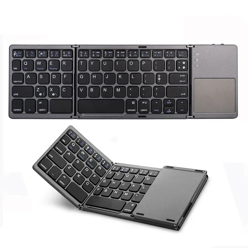 

Mini Wireless Keyboard With Touchpad BT Office Portable Magnetic Triple Folding Keyboard For Windows Android pad Phone