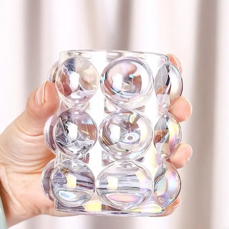 Y5LB Exquisite Pen Cup Makeup Brush Holder Whisky Glasses Juice Cup Glass Ornaments