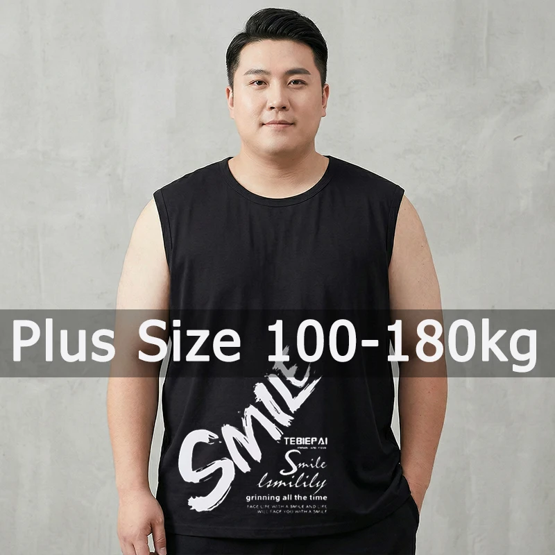 Übergrößen Herrenweste 9XL 10XL 12XL 14XL 100-180KG Sommer Ärmellose Tanktops 100% Baumwolle Übergroßes T-Shirt Große Größen Herrenbekleidung