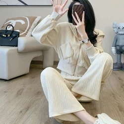Fashionable Sporty Two-Piece Set Complete Outfit Spring 2023 Women's Casual Wear Comfortable Long Pants Stylish Sweatshirt