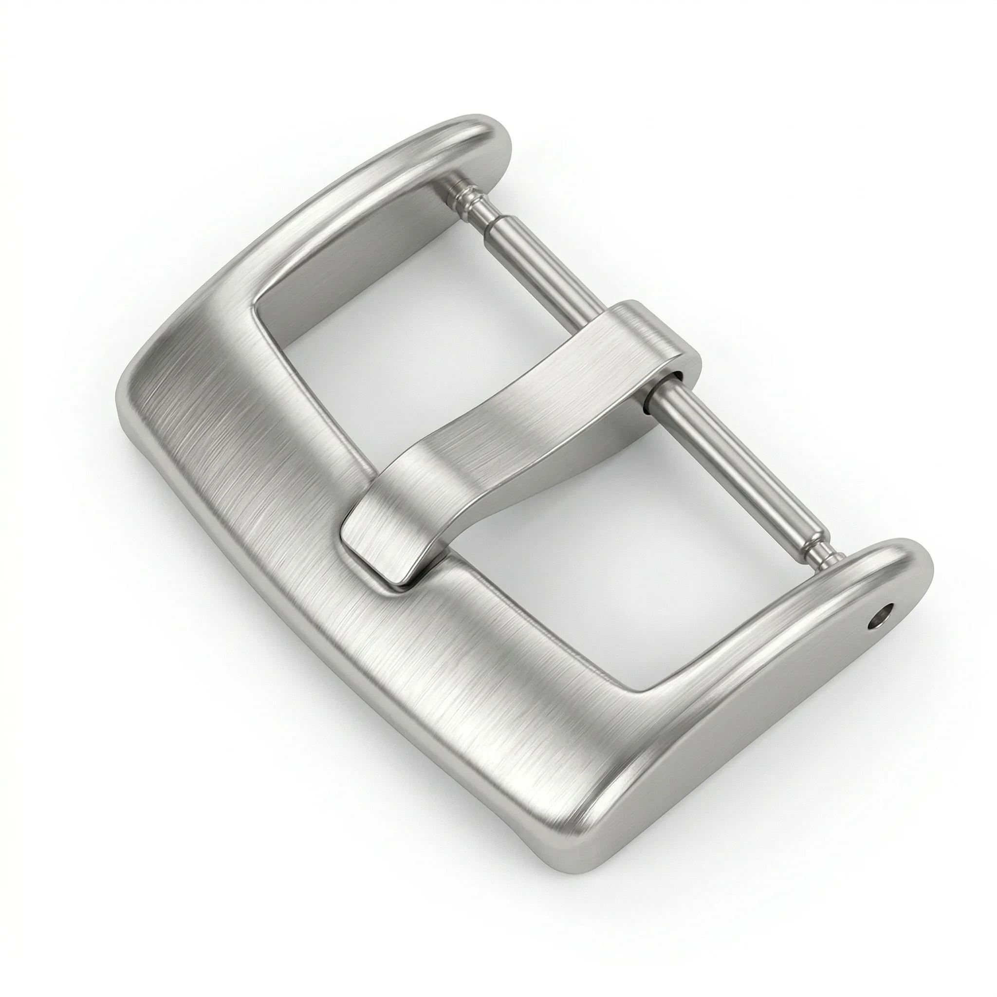 

316L Solid Stainless Steel Watch Buckle 16 18 20 22 24mm Brushed Pin Clasp for Leather Strap Silver Black Men