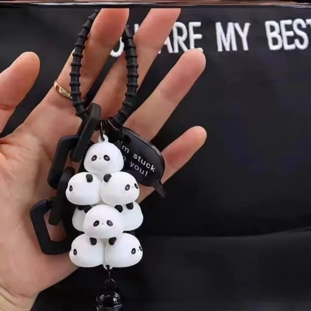 Kawaii Stacked Pig Keychains Creative Pig Tower Keychain Pendants Piggy Stacking Fun Panda Keychain Student