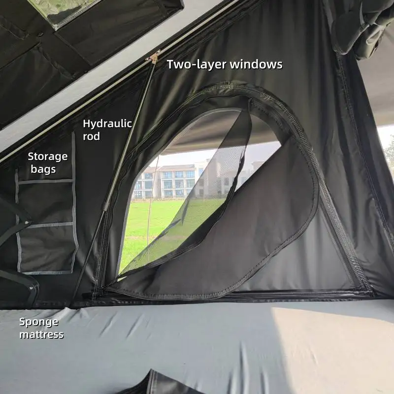 Vent Fit Cross Bar Factory  - Person Aluminium Rooftop Tent Box Car Hard Shell Roof Top With Can For Camping
