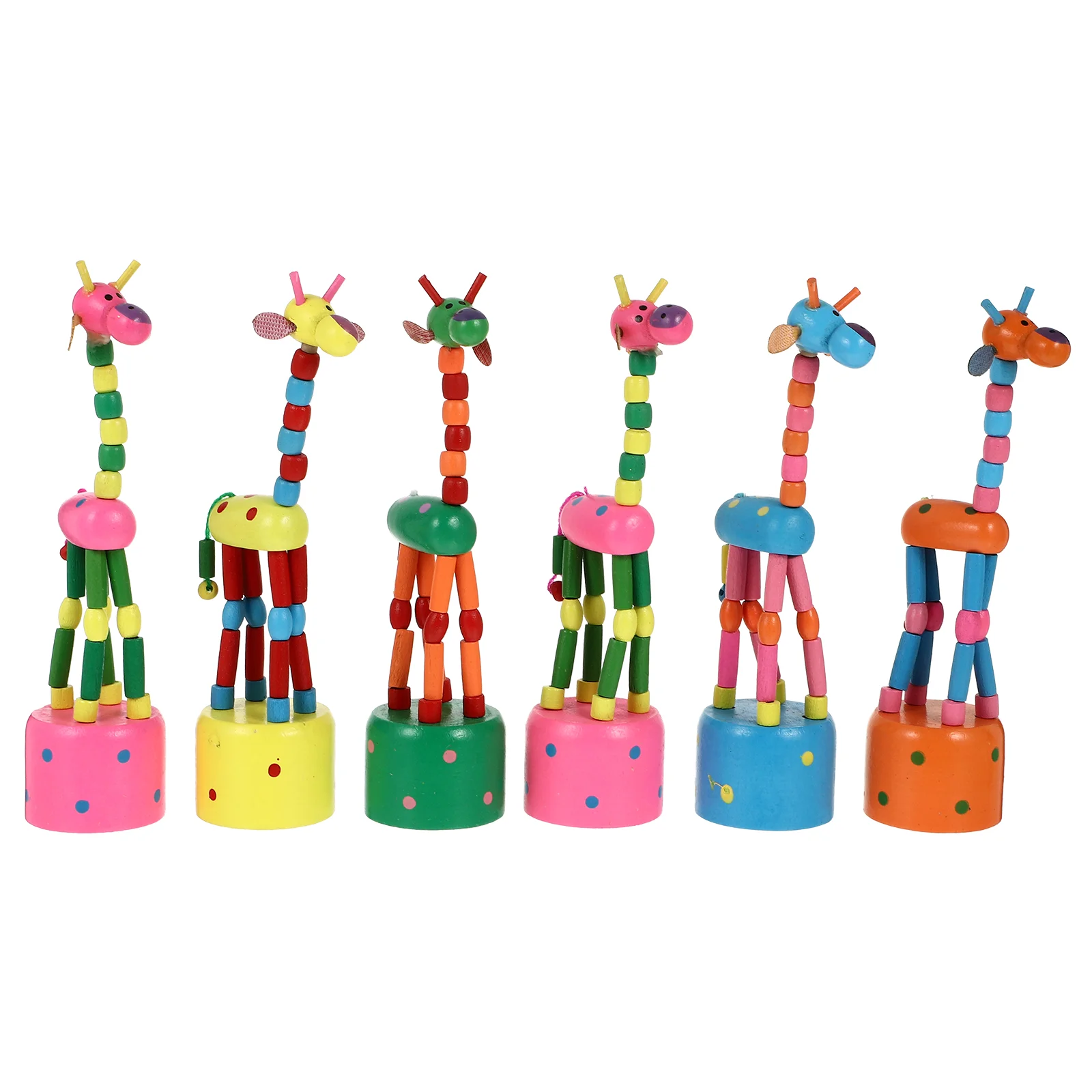 

6 Pcs Toddler Swing Childrens Toys Dancing Giraffe Puppet Wooden Baby Felt Finger Puppets