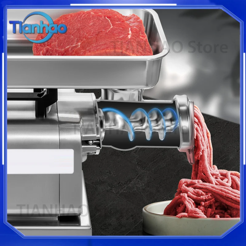 Multifunctional Commercial Desktop Electric Meat Grinder for High-Power Automatic Mincing of Frozen Meat and Vegetables