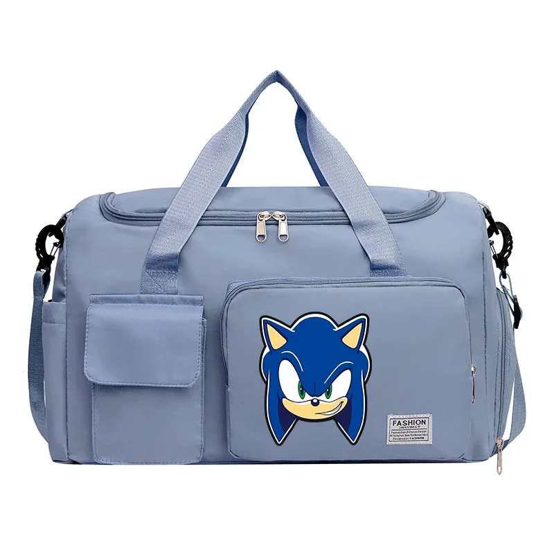 New Sonics Women Men Travel Bags Anime Large Gym Weekend Duffle Bags with Shoe Compartment Sport Fitness Handbags Kids Xmas Gift