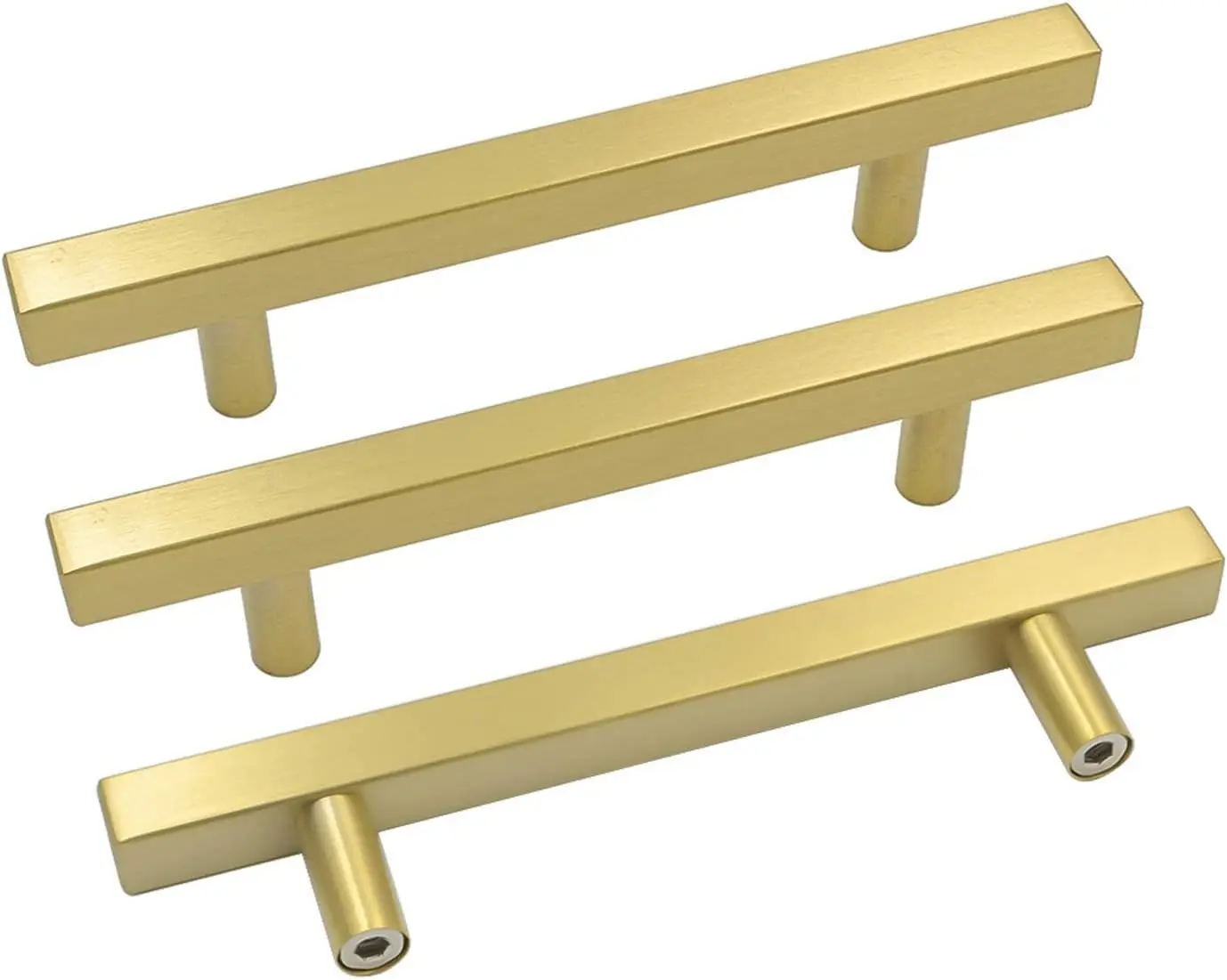4 Inch T Bar Brushed Brass Gold Cabinet Drawer Pull Handles Bulk Pack Of 40 Decorative Furniture Hardware For Kitchen Cupboard Storage Renovation