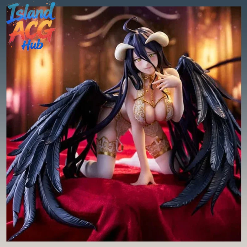 

Beautiful Girl Kneeling Blanket Albedo Anime Figure Model Collection Ornament 2D Character Statue for Fans Room Desktop gift