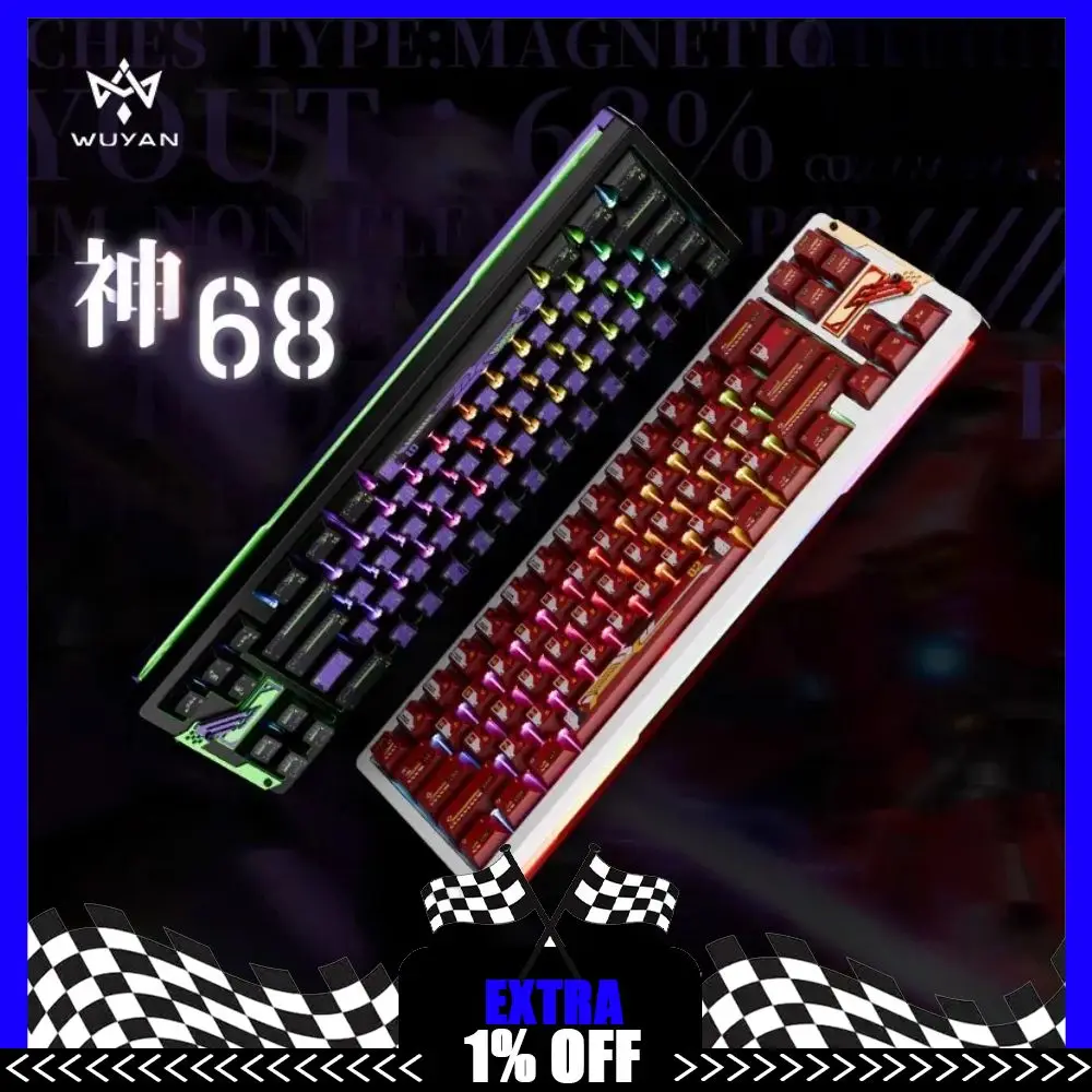 

NDNH Slice68 HE Механическая клавиатура с магнитным переключателем из алюминиевого сплава 8K RT0.005 Проводная игровая клавиатура 0,1 мс с низкой задержкой на заказ RGB