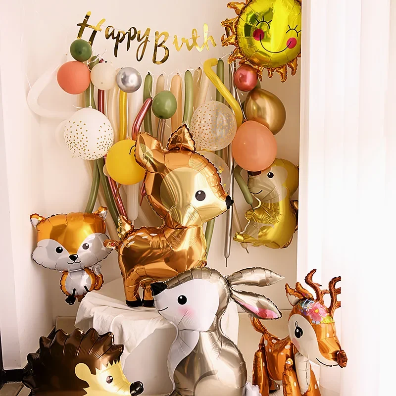 Jungle Safari Theme Deer Foil Balloon Adult Kids Birthday Decoration Animal  Baby Shower  Party Decor Supplies