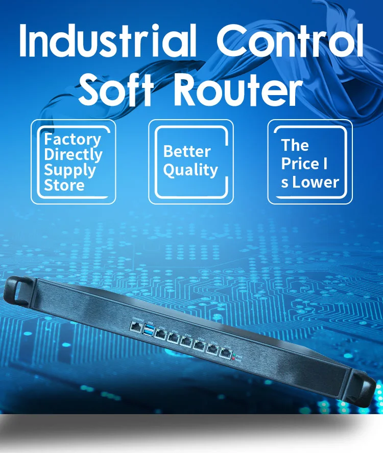 Nueva llegada 6 x LAN Soft Rounter 1U computadora industrial