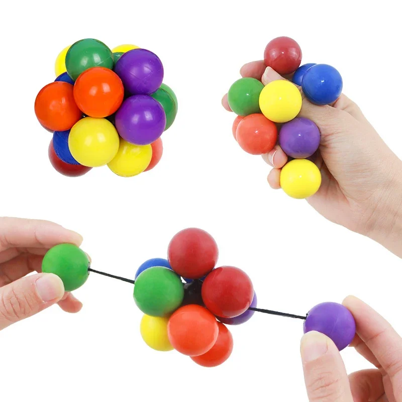 

Creative Fidget Toy Adult Kids Toy Stress Reliever Elastic Colorful Ball Decompression Ball Variety Beaded Squeeze Balls