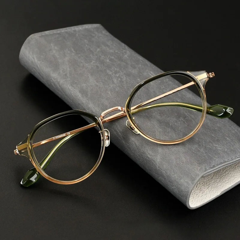 Japanese Retro Multi-color Acetate Glasses Frames GMS-636 High Quality Round Optical Oculos Reading Women Prescription for Men