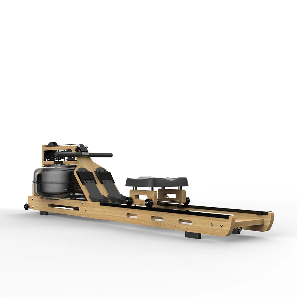 

Household fitness shaping wooden rowing machine Water resistance rowing machine High-end fitness equipment