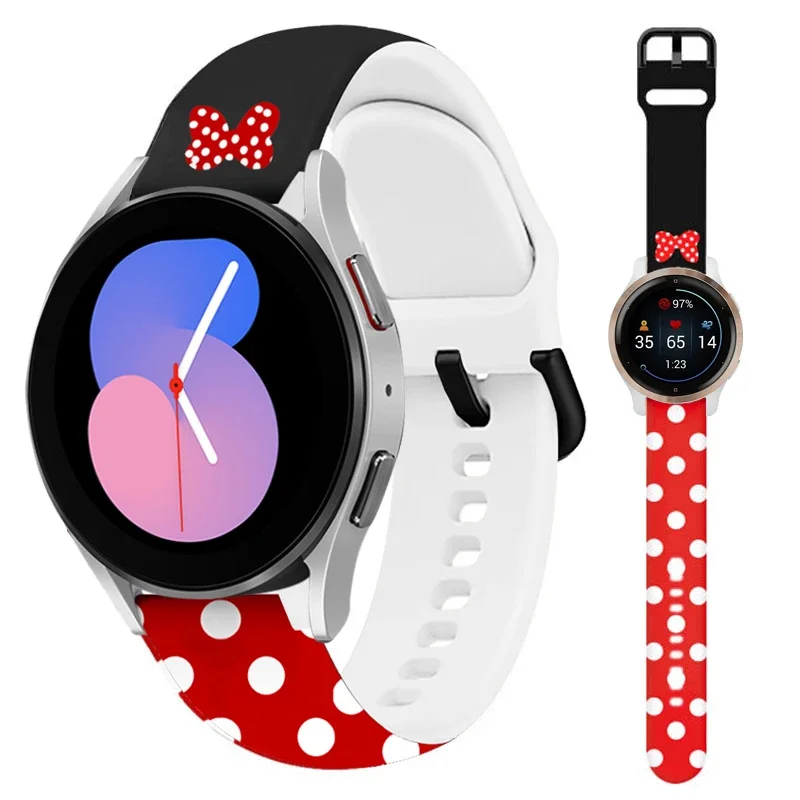 20mm 22mm Silicone Strap for Samsung Galaxy Watch 5 Pro 4 Classic 44 40mm 42mm 46mm Huawei GT 2/3 mini Pattern Sport Band