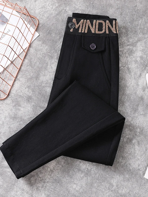 

Новые весенние эластичные прямые брюки больших размеров, повседневные утягивающие женские джинсы с высокой талией до щиколотки для полных дам