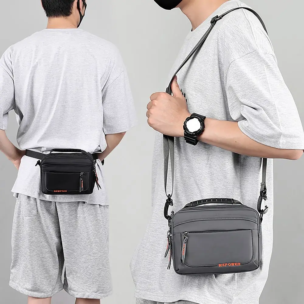 

Fashion Nylon Men Crossbody Bags Detachable Shoulder Strap Comfortable Handle Running Waist Bag Waterproof Fanny Pack Sport