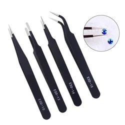 1pcs Precision Tweezer ESD Anti-Static Stainless Steel Tweezers Repair Tools for Electronics Repair Soldering Craft Hand Tools