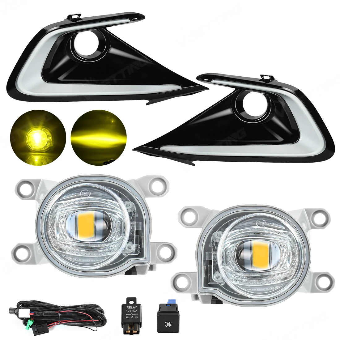 1Set LED Fog Lamps For Toyota Corolla Hatchback FX SE XSE 2023 2024 2025 2026 DRL Daytime Running Lights Front Bumper Headlights